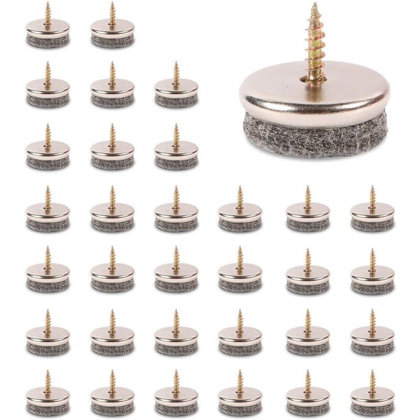 Almohadillas de fieltro para muebles: almohadillas de fieltro de 24 mm de diámetro para patas de muebles. Protectores de suelo para patas de sillas de 5 mm de grosor. Las almohadillas para