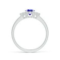 thumbnail image 2 of ANGARA Natural Solitaire Oval Tanzanite and Diamond Promise Ring in 14K White Gold for Women (Size-7x5mm) | December Birthstone, Birthday, Anniversary, Jewelry Gift for Women | Natural Tanzanite Ring, 2 of 9