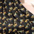 thumbnail image 3 of Cartoon Construction Vehicles Trucks Black Pattern Blanket,Comfortable Soft Flannel Throw Blanket,All Season,Warm Lightweight Blankets for Sofa Bed Couch Living Room Chair,50"x60", 3 of 4