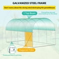 thumbnail image 4 of Portable Greenhouse Kit 7x15x7FT Tunnel Shape with 1 Door & 8 Windows, 140G Green PE Grid Cover, Galvanized Steel Frame for Outdoor Gardening, 4 of 8