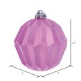 thumbnail image 2 of Vickerman 5" Pink Glitter Faceted Ball Ornament, 3 per Bag, 2 of 3