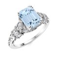 thumbnail image 2 of 1.25 Ctw Octagon Aquamarine 925 Sterling Silver Solitaire Art Deco Women Engagement Ring, 2 of 2