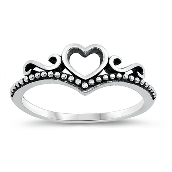 Oxidized Chevron Infinity Heart Purity Ring .925 Sterling Silver Band Jewelry Female Male Size 10