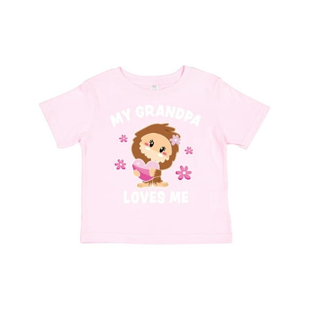

Inktastic My Grandpa Loves Me with Bigfoot Gift Toddler Toddler Girl T-Shirt