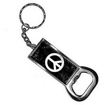 Peace Sign Symbol Distressed Inspirational Keychain Key Chain Ring Bottle Bottlecap Opener