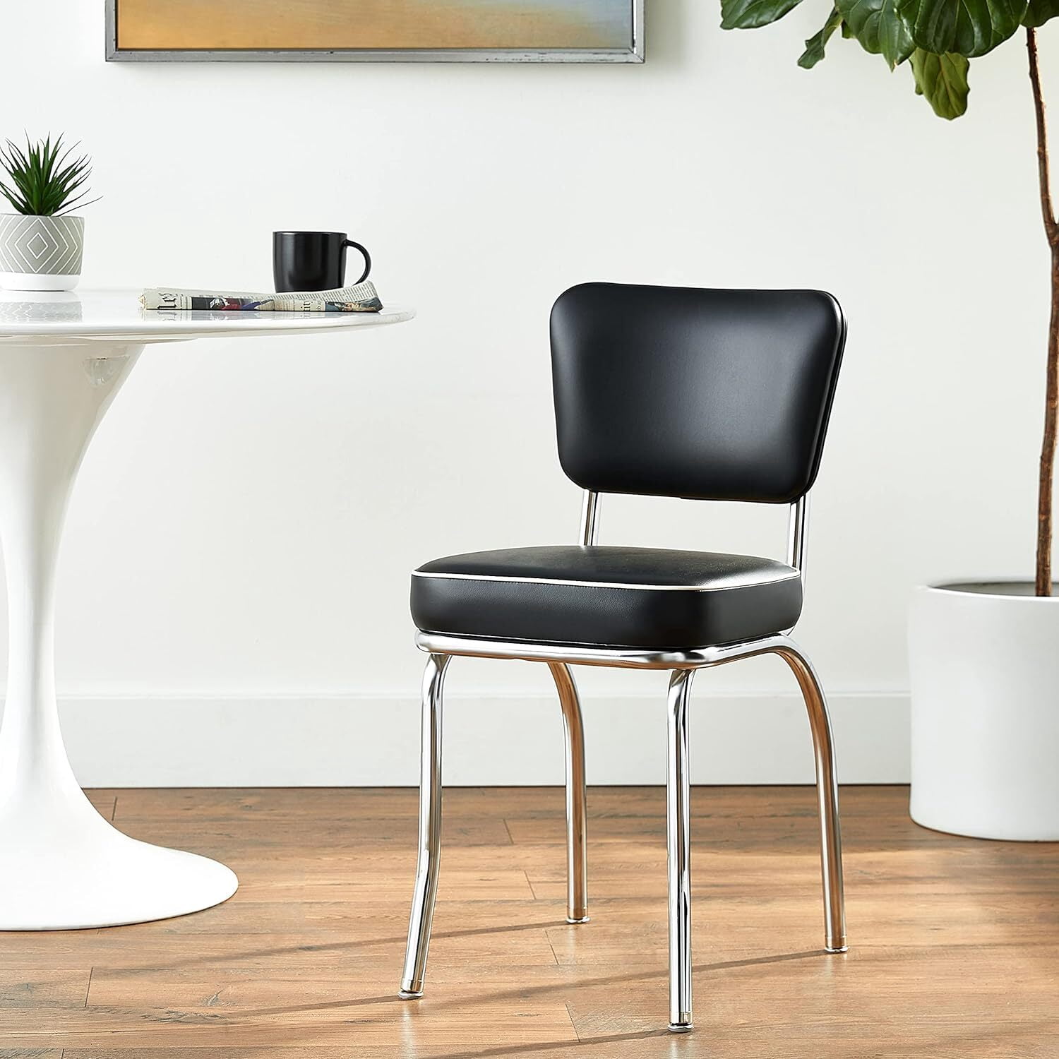 Richardson Seating Diner Chair with 2" Box Seat-Color:Black