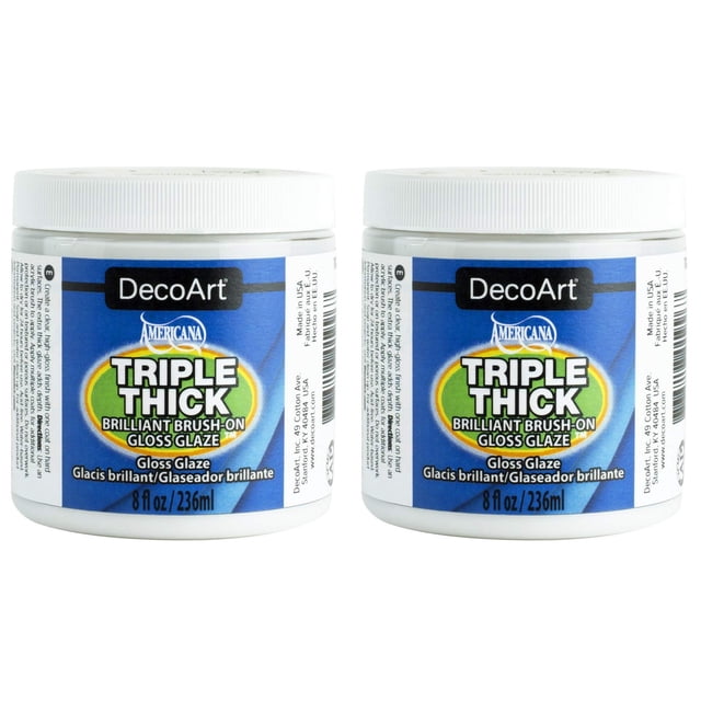 Paquete de 2 - Esmalte Brillante Triple Grueso DecoArt (Frasco) - 8 Onzas Cada Uno