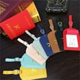 thumbnail image 3 of Simple Passport Holder And Luggage Tag Leather Travel Sets Couple Passport Cover, 3 of 8