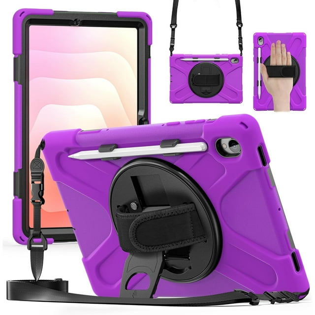 Funda para Samsung Galaxy Tab Tab S11 (11 pulgadas) 2025 SM-X730/SM-X736B, funda protectora a prueba de golpes para niños con soporte para lápices, correa de mano giratoria 360 y soporte, correa de