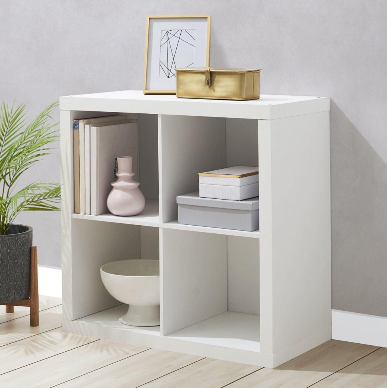 Hometrends 4-Cube Organizer, White Texture