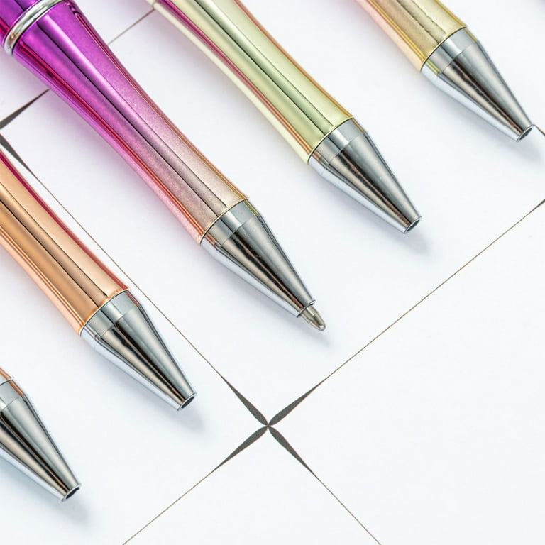 Plastic Beadable Pen 5Pcs Ballpoint Pen Shaft Black Ink Beaded Pens DIY  Pens