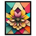 thumbnail image 1 of Geometric Floral Mandala Bright Multicoloured Shapes Art Print Framed Poster Wall Decor 12x16 inch, 1 of 5