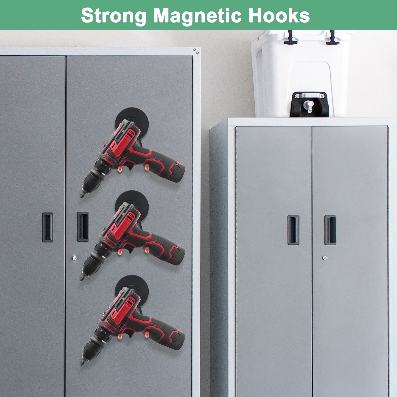 Uxcell 2-Pack Strong Garage Magnetic Hooks, Magnetic Wave Hooks with Anti-Slip Coating [Orange]