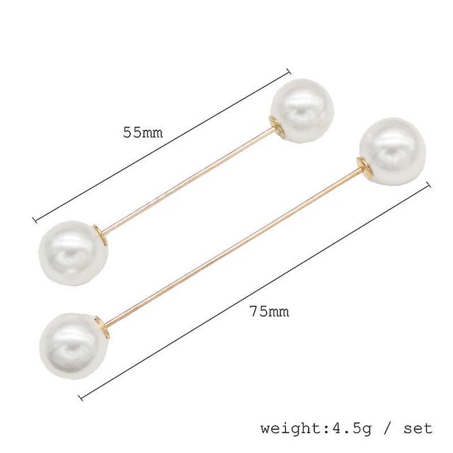 1 juego de 6 piezas de clip para suéter, conjunto de broche de perla de doble cabeza, cadena de garra de pasador grande antiligero de Amazon transfronterizo XianweiShao 8390611715229