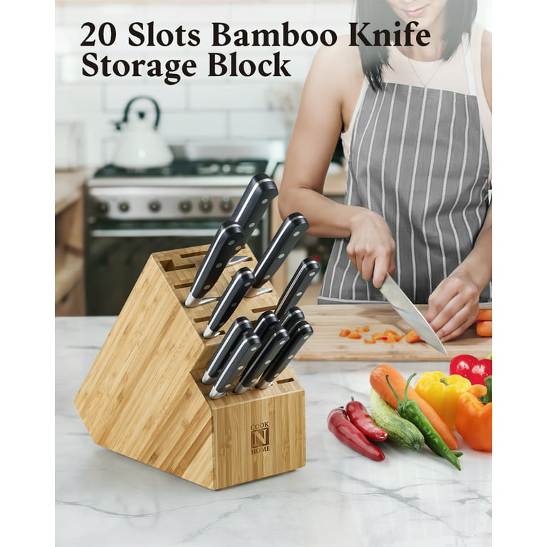Cook N Home Bamboo Knife Storage Block 19 Slot
