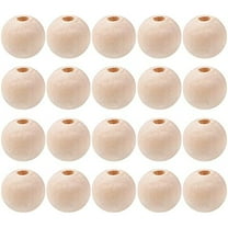 Wooden Beads 50Pcs 12mm (1/2 Inch) Natural Unfinished Wood Spacer Beads Round Ball Wooden Loose Beads for Bracelet Pendants Crafts Hair Braids DIY Jewelry Making Christmas Decoration