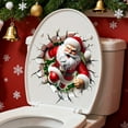 thumbnail image 6 of 3D Look Christmas Wall Stickers Santa Claus Snowman Reindeer Break Through Wall Design Removable Wall Decals for Bedroom Living Room Home Holiday Decor, 6 of 8