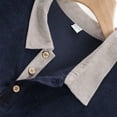 thumbnail image 6 of Gamivast Mens Golf Shirts Color Block Corduroy Turn Down Collar Casual Shirts Pocket Vintage Button Long Sleeve Shirts Daily Work Outdoor Streetwear, 6 of 7