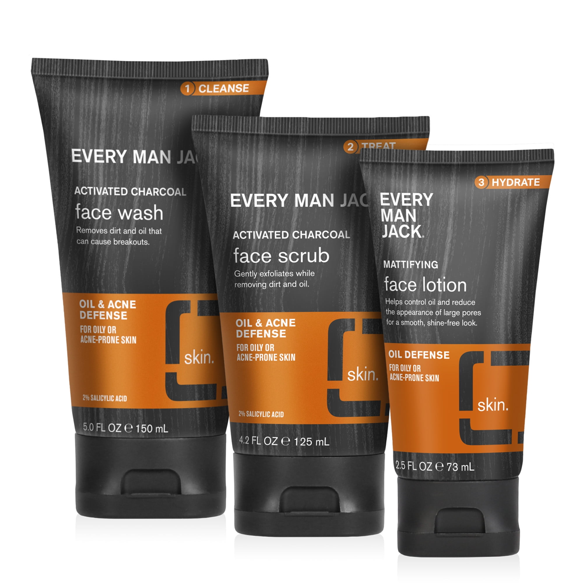 Every Man Jack Activated Charcoal Oil Defense Mattifying Face Lotion for Men, 2.5 oz
