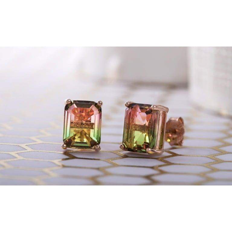 Watermelon tourmaline stud earrings deals