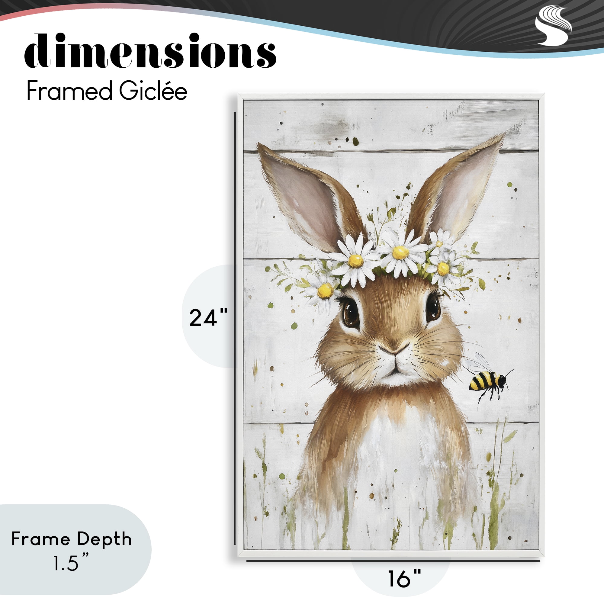 Stupell Industries The Bunny & The Bee White Framed Giclee Art, design by Tina LeCour
