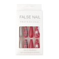 thumbnail image 5 of Uñas postizas prensadas brillar rojas Ataúd de Navidad largas con sn, 5 of 5