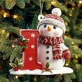 thumbnail image 6 of BingTong Snowman Christmas Ornaments, Cute Christmas Tree Letter Decoration Personalized Hanging Pendant, Indoor DIY Hanging Xmas Ornament I, 6 of 9