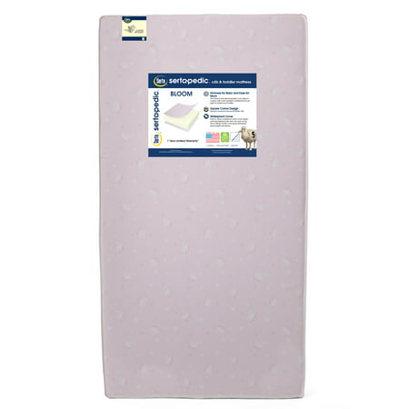 Serta Sertapedic Bloom 5-Inch Crib and Toddler Mattress - Fiber Core - Waterproof Vinyl Cover - Lightweight - GREENGUARD Gold Certified (Best Mattress For Couples With Different Weights)