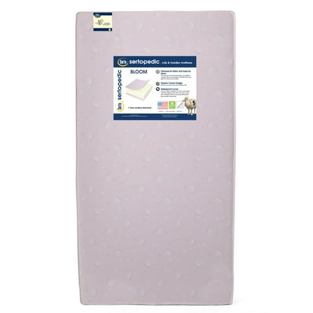 Serta Sertapedic Bloom 5-Inch Crib and Toddler Mattress - Fiber Core - Waterproof Vinyl Cover - Lightweight - GREENGUARD Gold Certified (Best Mattress For Couples With Different Weights)