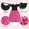 thumbnail image 5 of Benylion Minnie Dress Girl Costume Polka Dot Halloween Mouse Cosplay Party Dress for 7-8 Years, 5 of 6