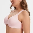 thumbnail image 3 of MELENECA Women's Minimizer Seamless Unlined Comfortable Plus Size Underwire Bra Soft Pink 34G, 3 of 6