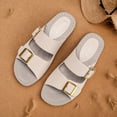 thumbnail image 1 of Sandalias de playa de verano con correa de hebilla doble zapatos de vestir informales cómodos sandalias de vestir de punta abierta para mujeres, 1 of 9