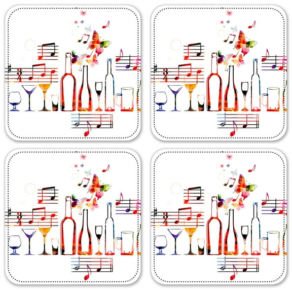 Vinyl Drink Coasters - Set of 4 - Musical Wine