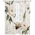 thumbnail image 2 of Sheer Curtains 84 Inches Long, Vintage Floral Spring Light Filtering Window Curtains for Living Room, Farmhouse Botanical White Flowers Rod Pocket Voile Sheer Curtain Drapes, 52"W x 84"L, 2 Panels, 2 of 8