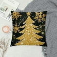 thumbnail image 2 of SHERONV   Merry Christmas Decorative Throw Pillow Covers  Xmas Tree Deer Ornament Golden Black Outdoor Pillowcase, Polka Dot Stripe Winter Holiday Farmhouse Cushion Case Home Decor 24x24in, 2 of 5