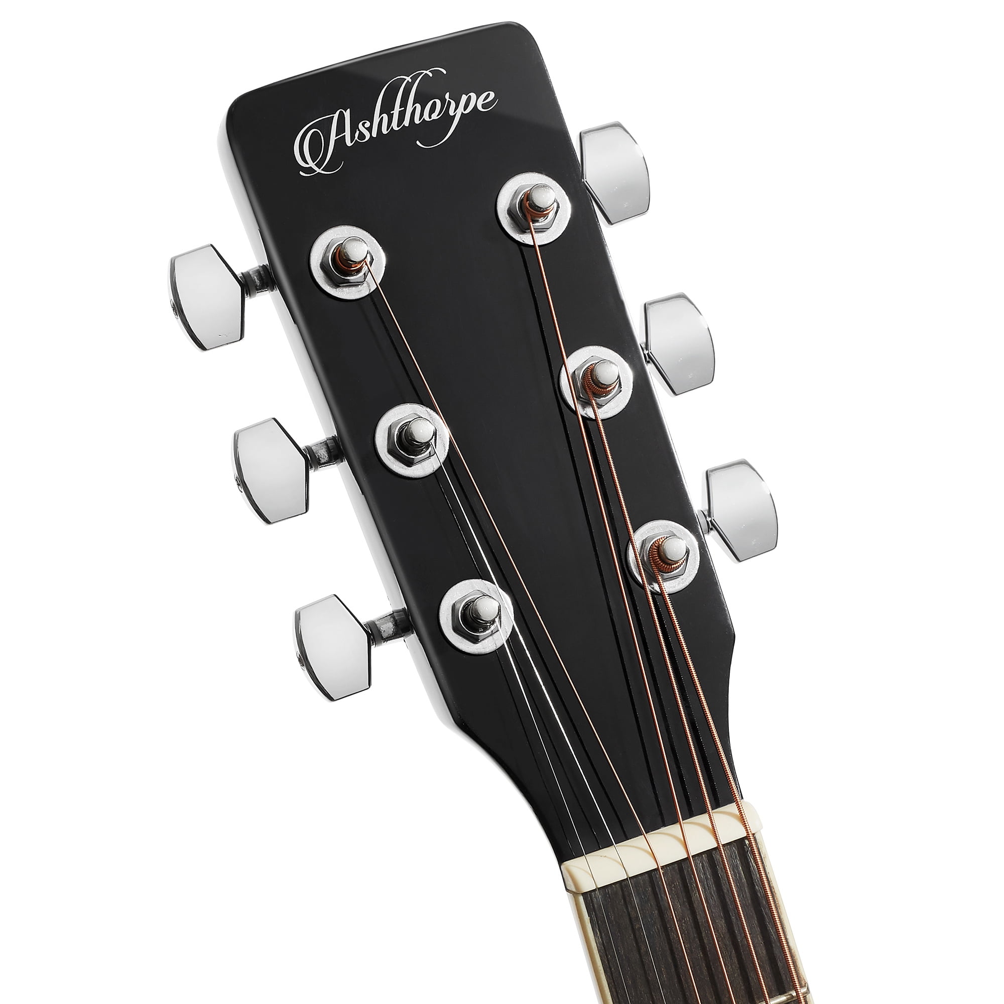 Ashthorpe Left Handed Cutaway Dreadnought Acoustic Electric Guitar with 10-Watt Amp, Black