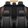 thumbnail image 6 of DIKSOAKR Leather Car Seat Cover Fit for Toyota Venza 2009-2020 Faux Leather Car Seat Protector Vehicle Cushion Covers Compatible Airbag Waterproof Full Set 5 Seats Black, 6 of 7