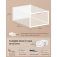 thumbnail image 5 of Set of 12 Stackable Plastic Shoe Boxes with Doors. Transparent & Cloud White. Easy Assembly. 9.1x13.1x5.6 Inches. Fits Shoes up to US Size 13, 5 of 8