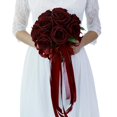 thumbnail image 1 of Rómantico Ramo de Flor Rosa para de Honor Chicas Mujer Nupcial Casamiento Yotijar Ramo de novia de la boda, 1 of 8