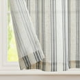 thumbnail image 3 of Curtainking Rustic Look Cafe Curtains Farmhouse Striped Light Filtering Kitchen Curtains 26x24 inch, 2 Panels, 3 of 8