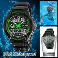 thumbnail image 4 of Boys Watches Durable Cool Analog Digital Electrical LED Dual Time BLACKGREEN, 4 of 6