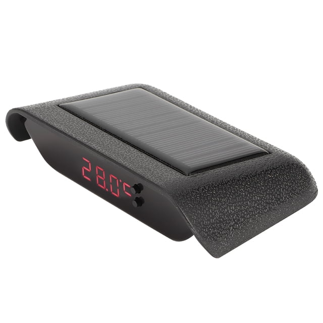 Accessory Solar Power Clock, Car Clock, LED Luminous Automatic Brightness Adjustment For Auto Car Vehicle Red