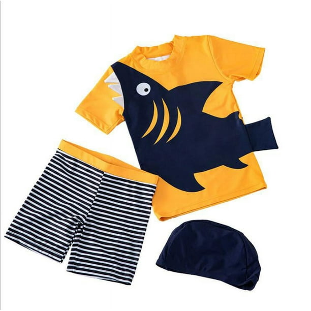 Conjunto de traje de baño de dos piezas para bebés y niños pequeños Traje de baño Protectores contra sarpullidos con sombrero UPF 50+ Adepaton WMZL-1180-4