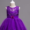 thumbnail image 6 of SGFCWSX Girls Princess Dress Sleeveless Floral Lace Beaded Bodice Full Length Lace Skirt Birthday Evening Formal Party Dress Purple Size 7-8 Years, 6 of 7