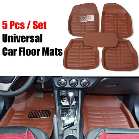 5pcs Set Universal Car Floor Mats Front Rear Liner Waterproof