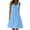 Sky Blue Dress, variant on Women's Crewneck Sleeveless Dress Summer Knee Length Ruffle Dresses Solid Color Casual Comfy Beach Vacation Sundress White,XXXXL