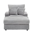 thumbnail image 2 of 59.05” Oversized Chaise Lounge Chair with Ottoman, Corduroy Upholstered Sofa Couch with Storage Spaces&Cup Holder, Comfy Reclining Sleeper Chair for Living Room, 2 of 6
