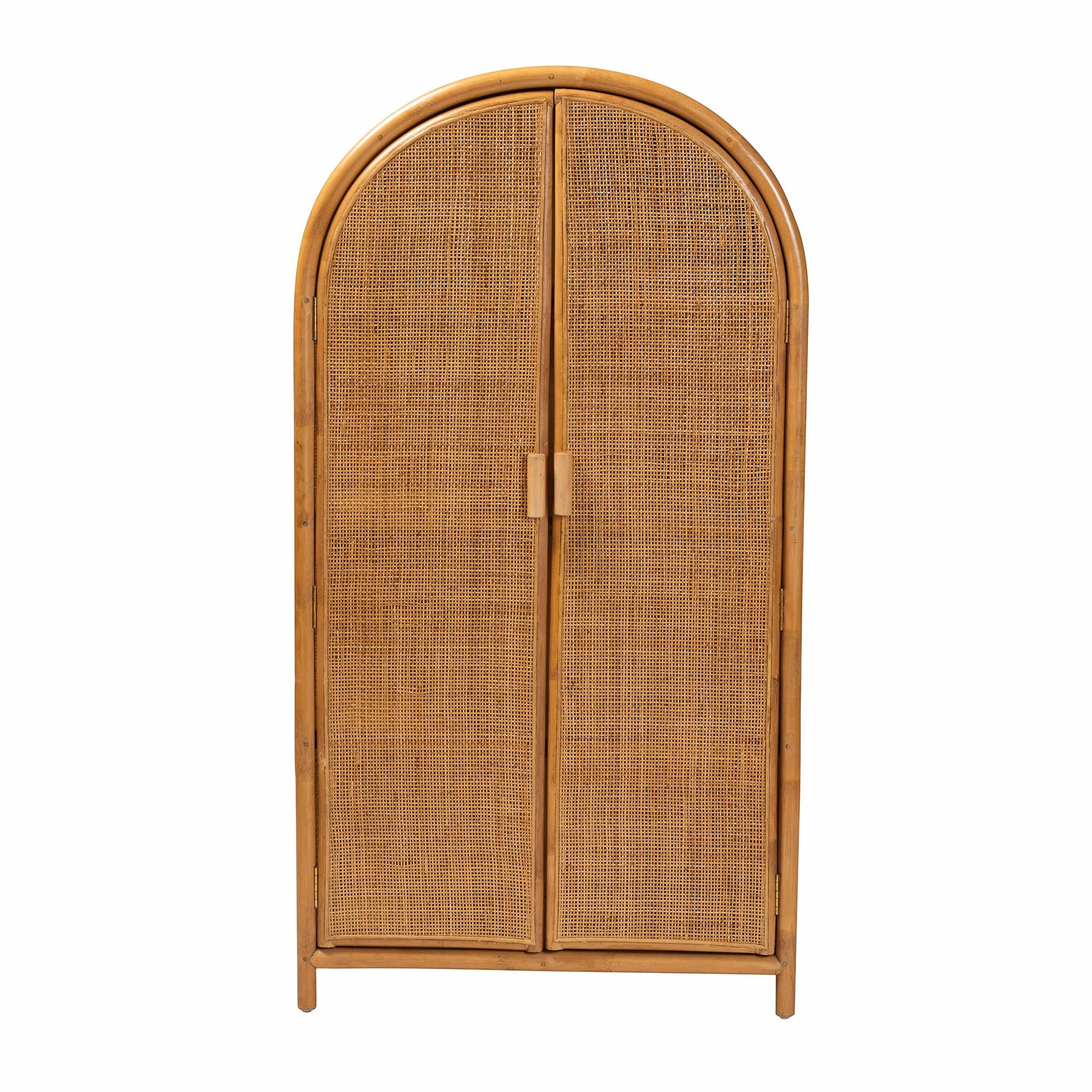 bali & pari Paloma Rattan BOHO Storage Cabinet, 2-Door, Light Honey