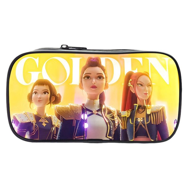 Kpop Demon Hunters Large Pencil Case with Zipper 8.3" Storage Pen Bag Organizer Stationery, Portable Makeup Bag Best Cute Xmas Collectible Birthday Gift