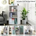 thumbnail image 4 of Patiojoy 3-Tier Storage Cabinet Multi-functional Display Open shelf Bookcase MDF White, 4 of 10